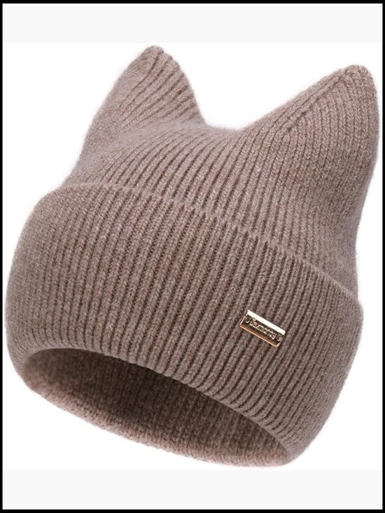 Cat Ear Knit Beanie Hat - Soft Warm Skull Cap for Women and Men main image 4